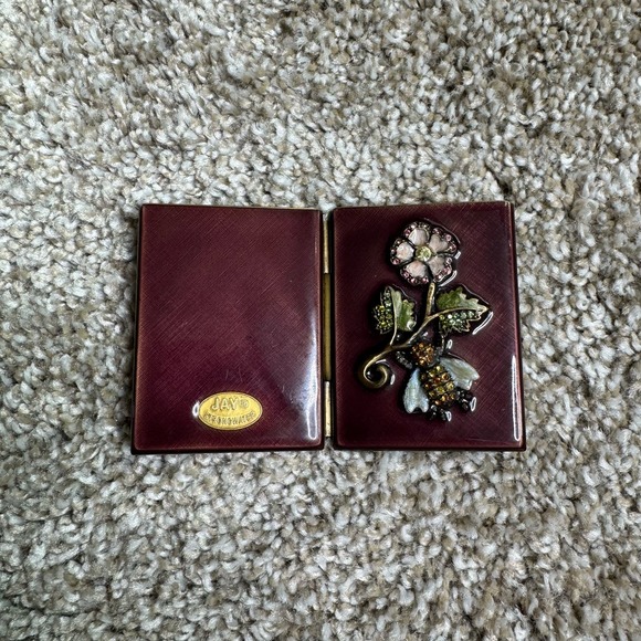 Decorative Jay Strongwater Red Enamel Rhinestone Flower Picture Photo Frame - Picture 3 of 5